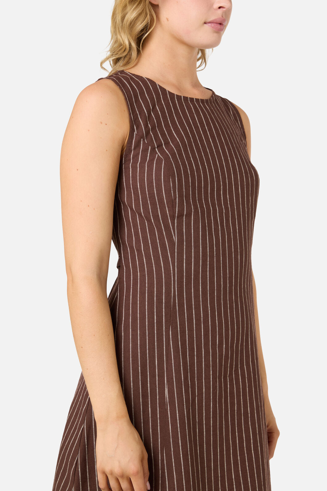 Princess Highway - Frankie Pinstripe Shift Dress - chocolate