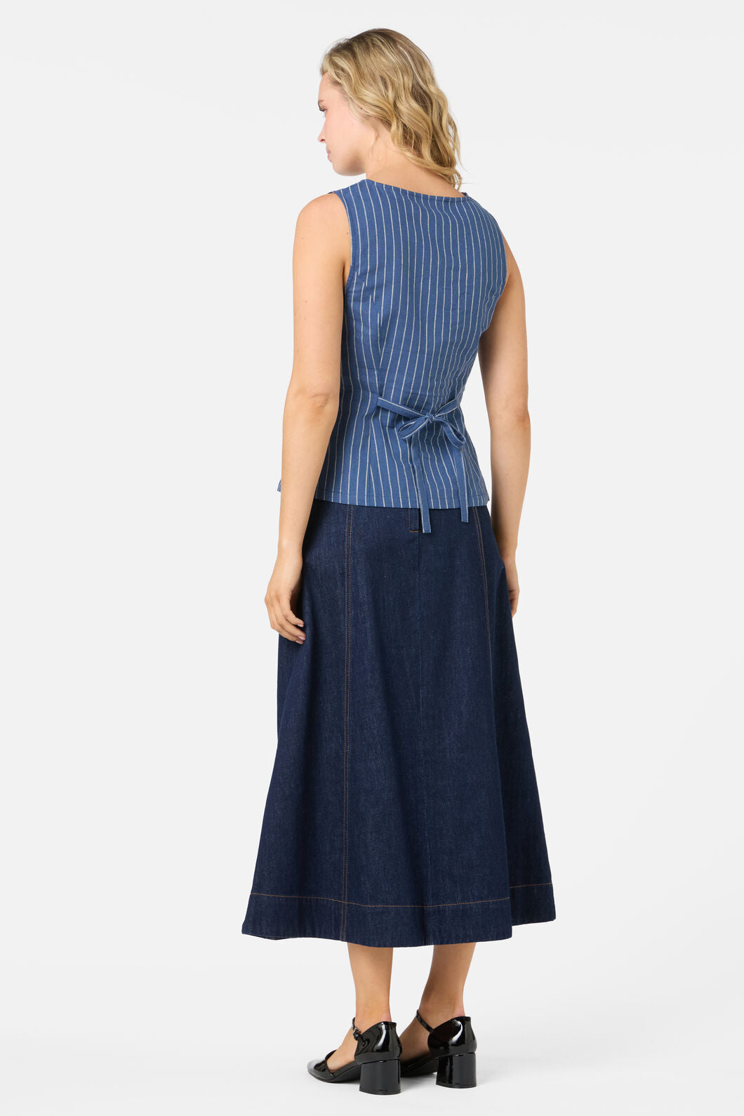 Princess Highway - Frankie Pinstripe Vest Top - navy