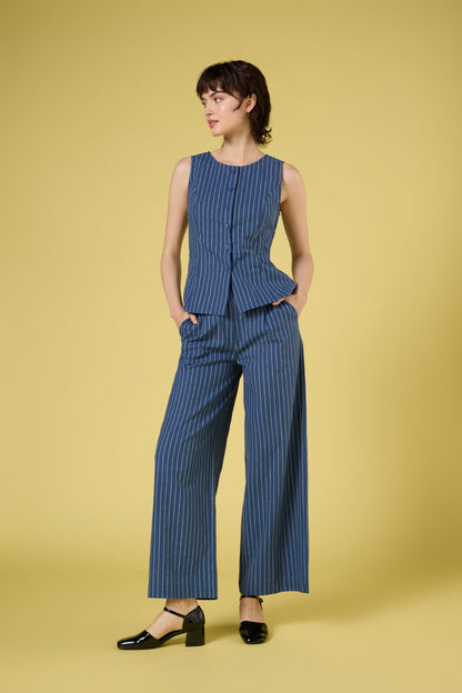 Princess Highway - Frankie Pinstripe Pant - navy