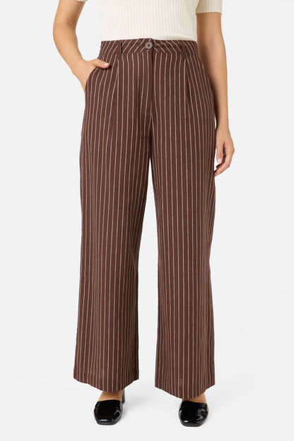 Princess Highway - Frankie Pinstripe Pant - chocolate