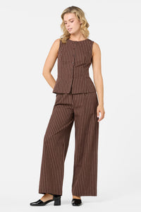 Princess Highway - Frankie Pinstripe Pant - chocolate