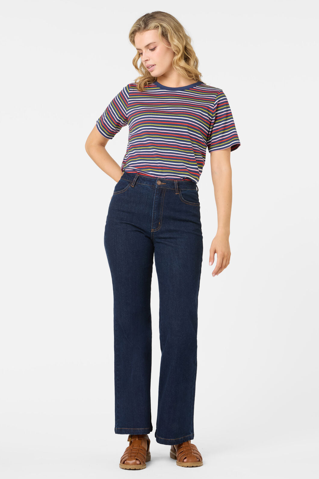 Princess Highway - Susie Retro Stripe Tee - navy-multi