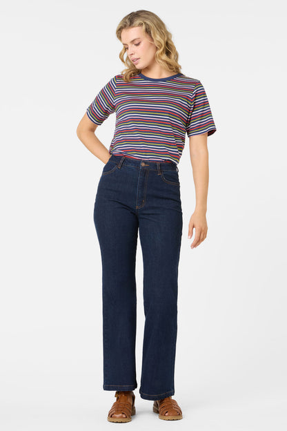 Princess Highway - Susie Retro Stripe Tee - navy-multi