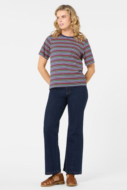 Princess Highway - Susie Retro Stripe Tee - navy-multi