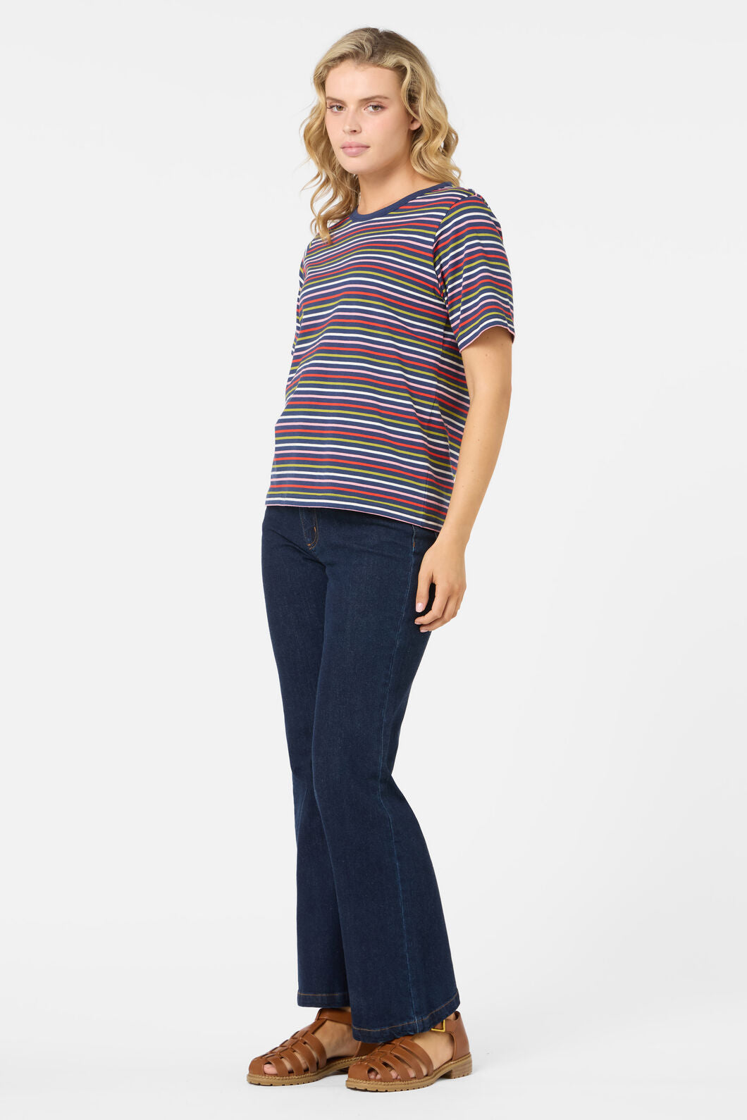 Princess Highway - Susie Retro Stripe Tee - navy-multi