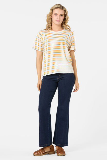 Princess Highway - Susie Retro Stripe Tee - cream-multi