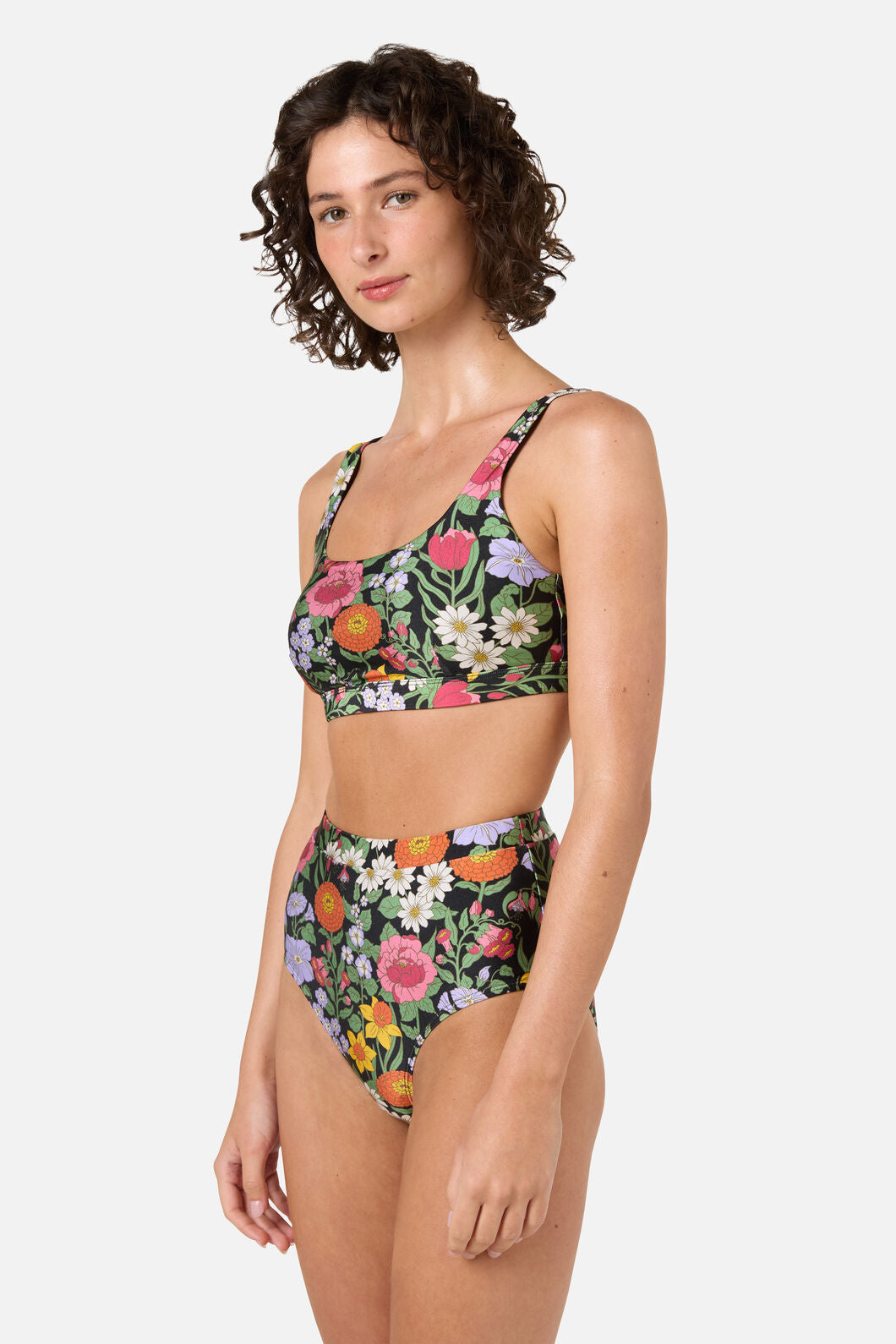 Princess Highway - Floral Field Bikini Top - black
