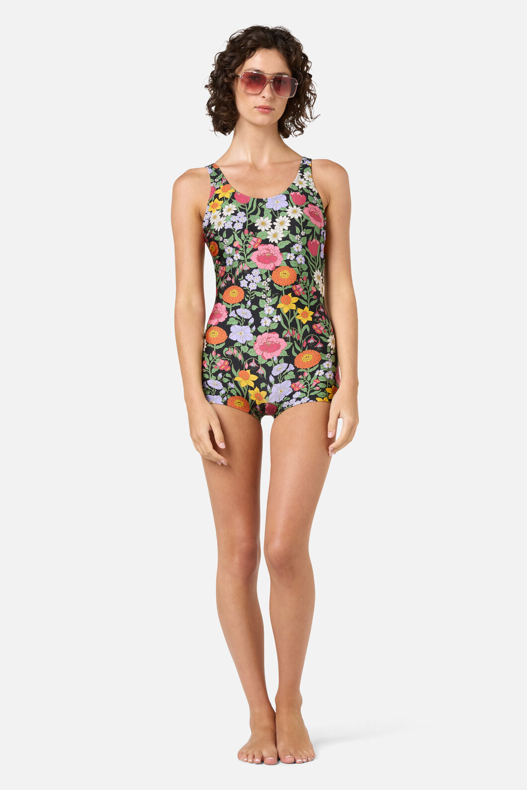 Princess Highway - Floral Field Boyleg One Piece - black