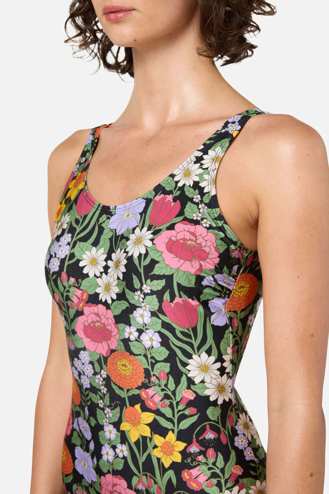 Princess Highway - Floral Field Boyleg One Piece - black