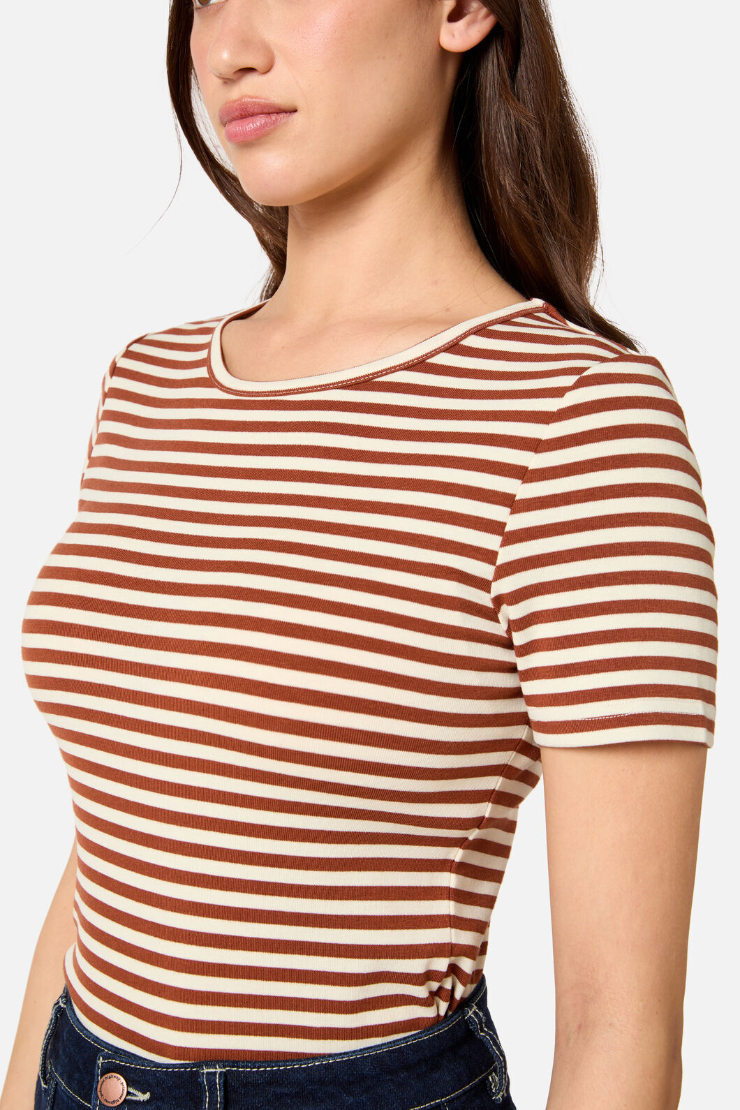 Princess Highway - Jenny Stripe Tee - toffee-cream