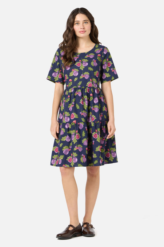 Princess Highway - Fig Tiered Smock Dress - navy