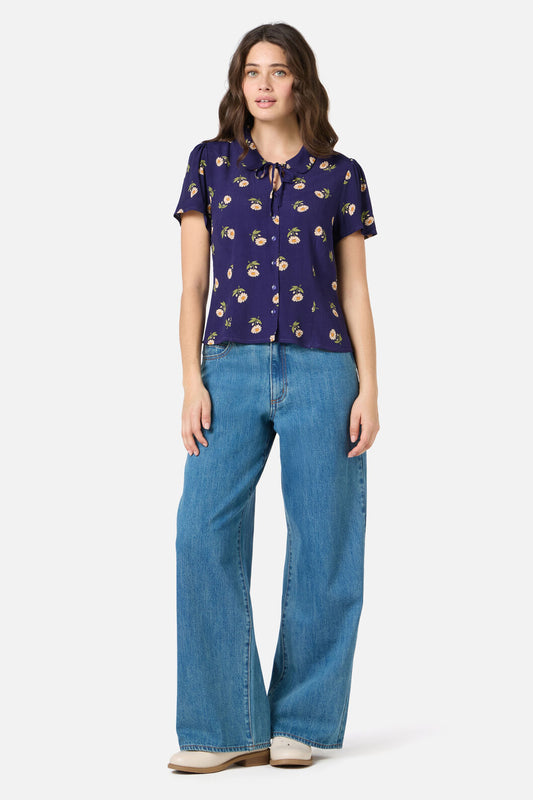 Princess Highway - Marguerite Daisy Blouse - navy