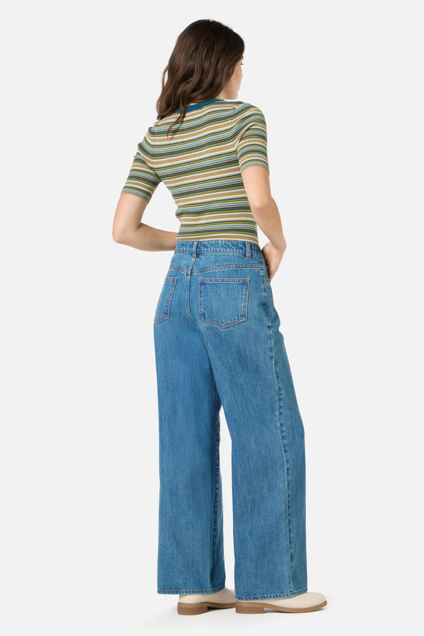 Princess Highway - Ivy Mid Rise Striaght Leg Jean - blue-denim