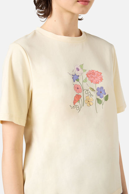 Princess Highway - Grasshopper Floral Relaxed Tee - lemon