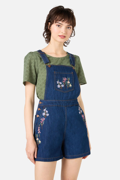Eva Embroidered Short Overalls – Dangerfield