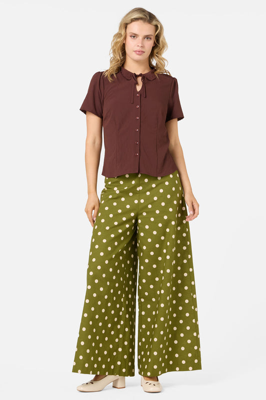 Princess Highway - Josie Short Sleeve Blouse - chocolate