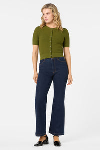 Princess Highway - Garden Short Sleeve Cardigan - olive