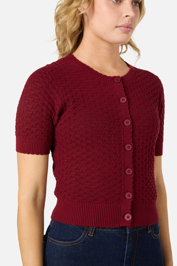 Princess Highway - Garden Short Sleeve Cardigan - henna