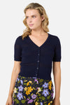 Princess Highway - Mae Short Sleeve Cardigan - navy