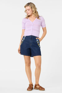 Princess Highway - Mae Short Sleeve Cardigan - lilac