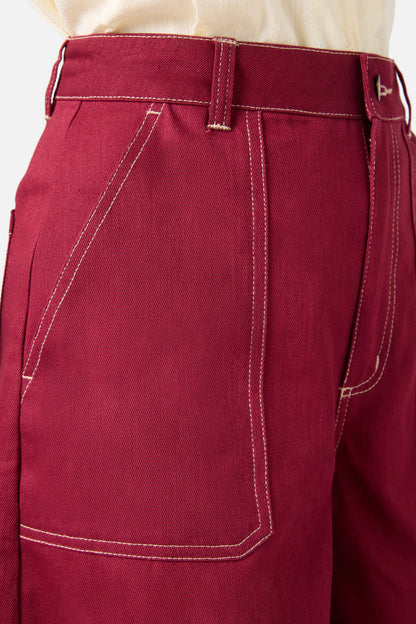 Princess Highway - Ruby Drill Shorts - wine