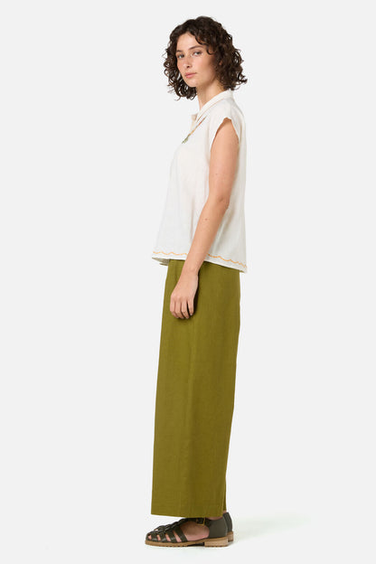 Princess Highway - Native Flora Embroidered Shirt - cream