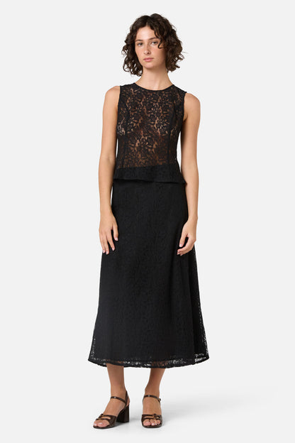 Princess Highway - Amara Lace Midi Skirt - black