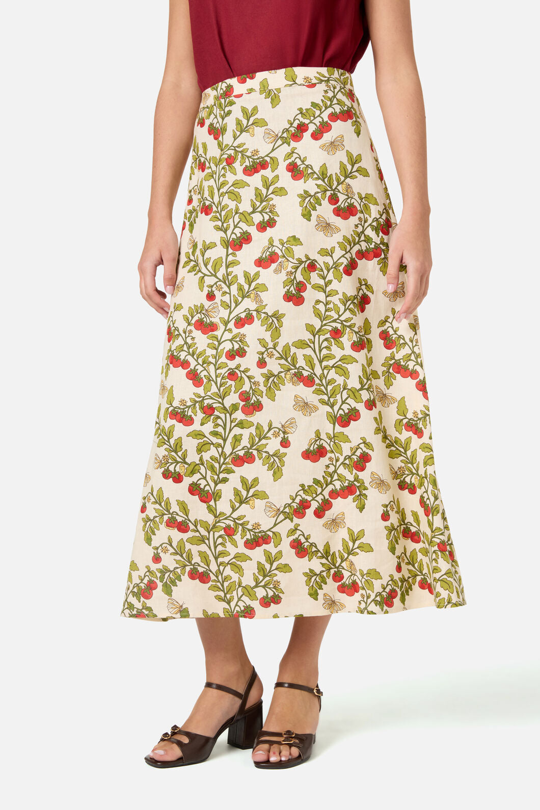 Princess Highway - Cherry Tomatoes Midi Skirt - cream