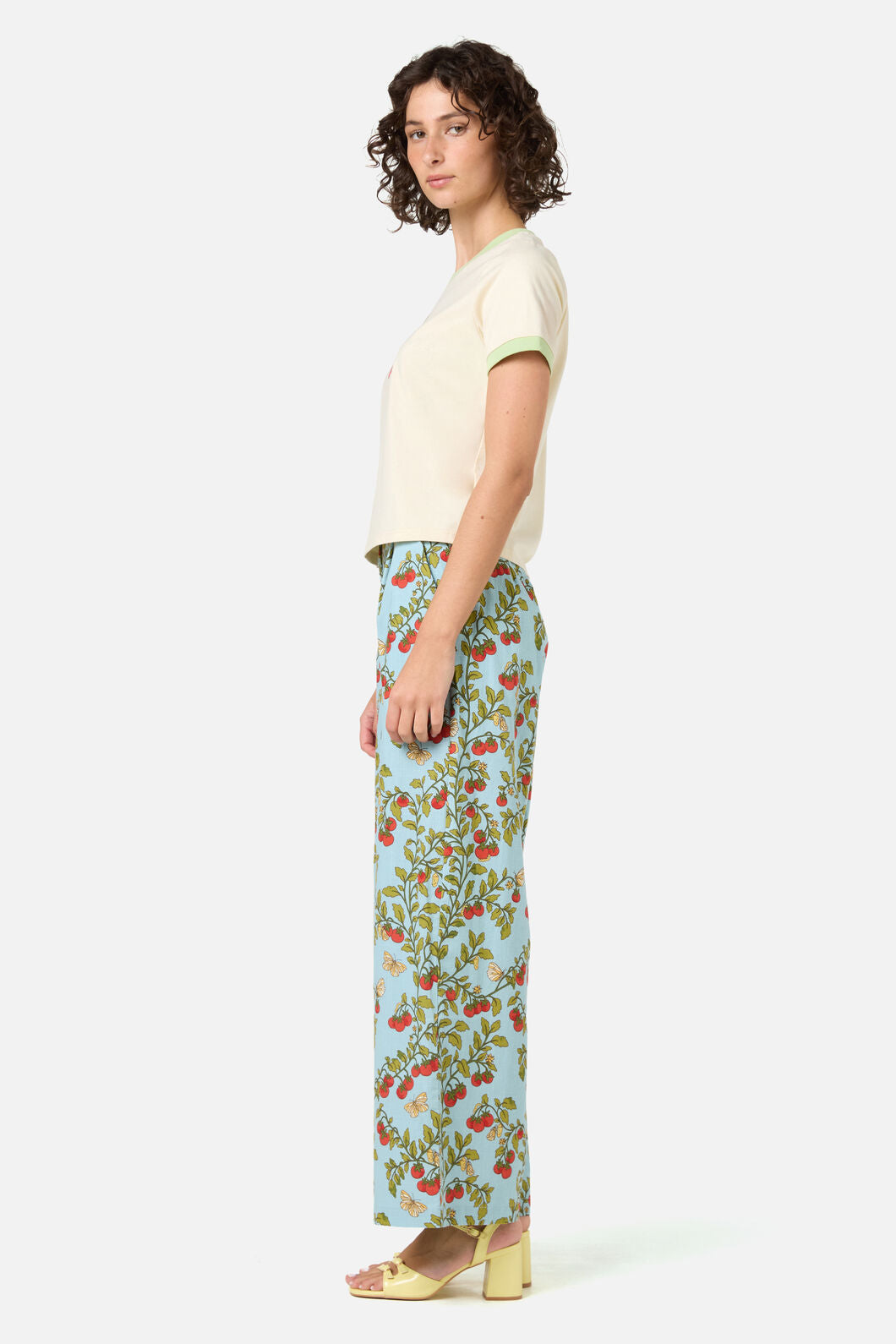 Princess Highway - Cherry Tomatoes Ringer Tee - cream