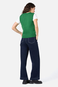 Princess Highway - Goose Embroidered Knit Vest - green