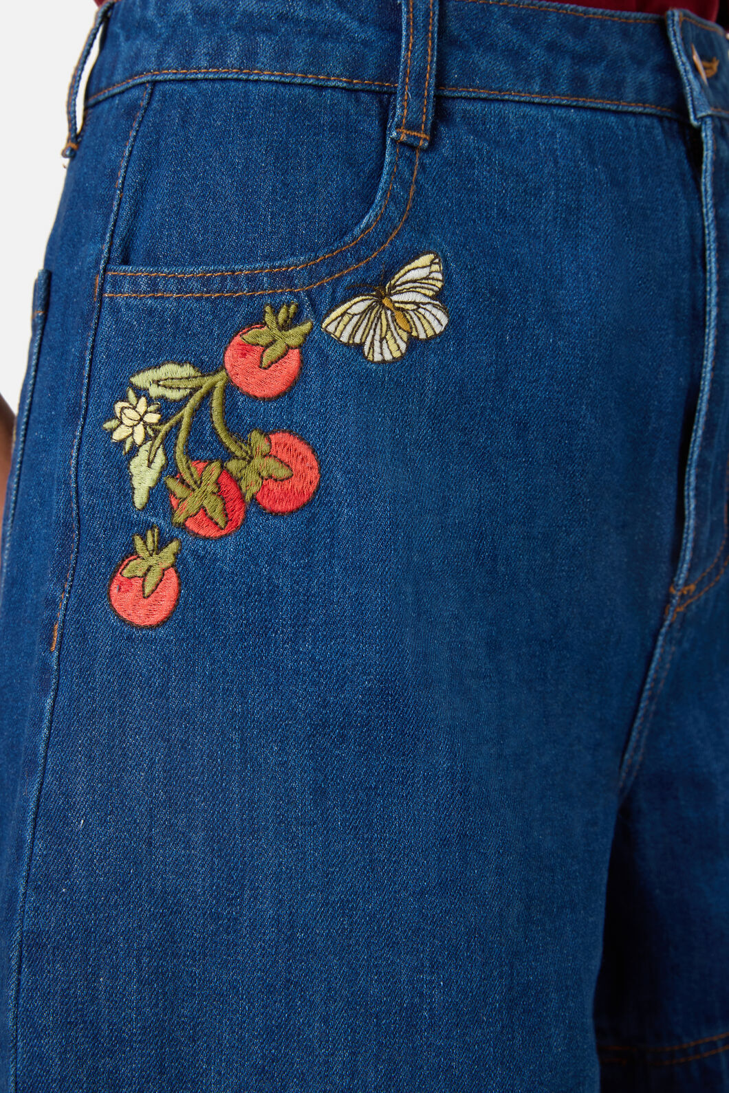 Princess Highway - Tomatoes Embroidered Short - blue-denim