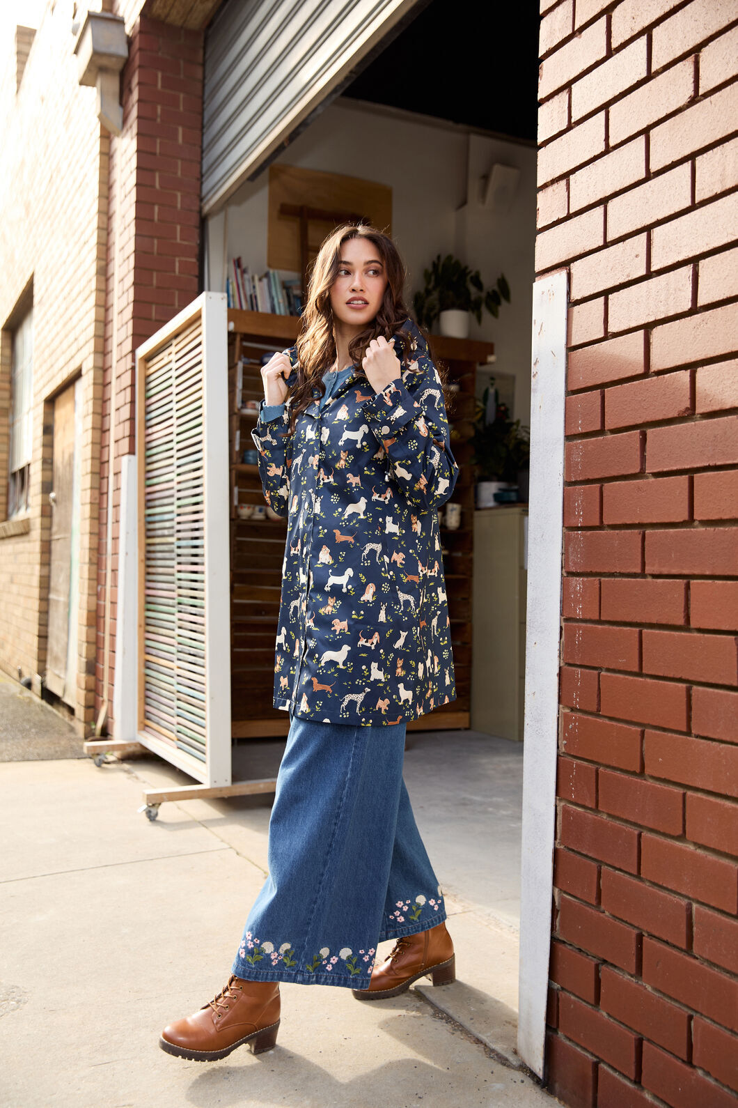 Princess Highway - Cute Dogs Raincoat - navy
