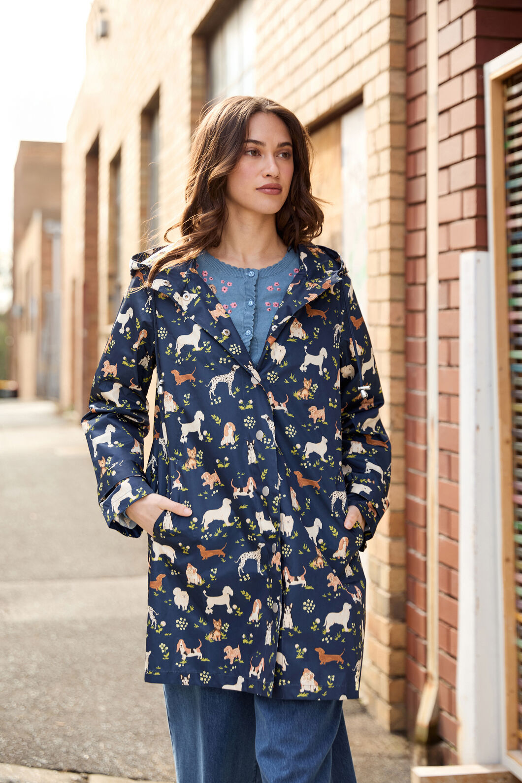 Princess Highway - Cute Dogs Raincoat - navy