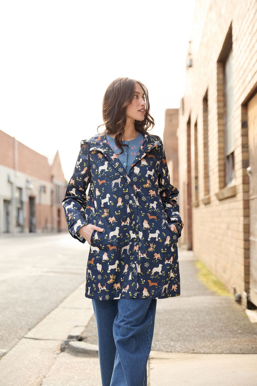 Princess Highway - Cute Dogs Raincoat - navy