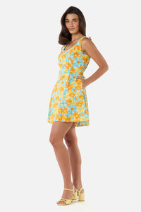 Princess Highway - Vintage Daisy Mini Shift Dress - blue