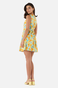 Princess Highway - Vintage Daisy Mini Shift Dress - blue