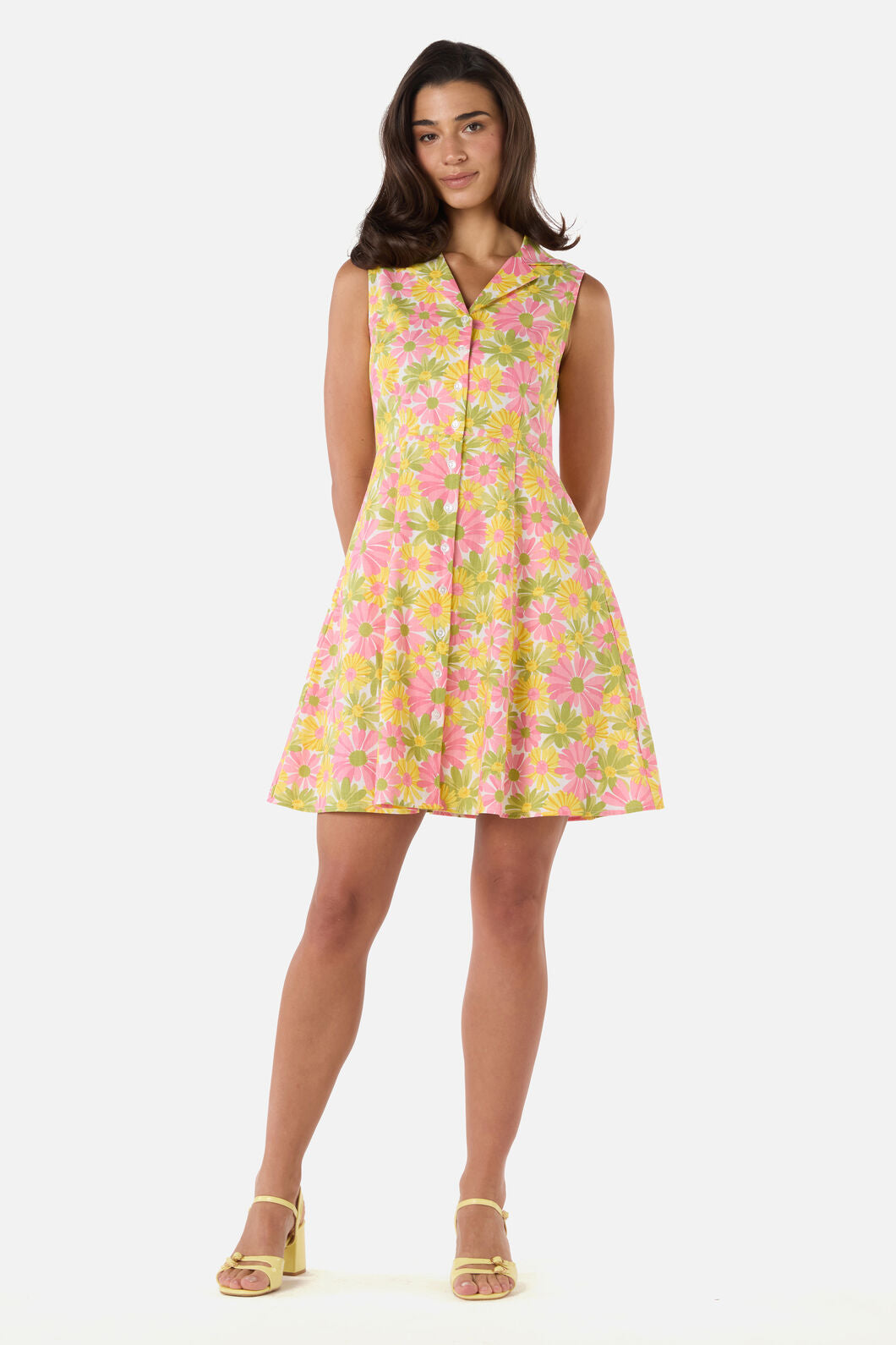 Princess Highway - Vintage Daisy Mini Shirt Dress - pink