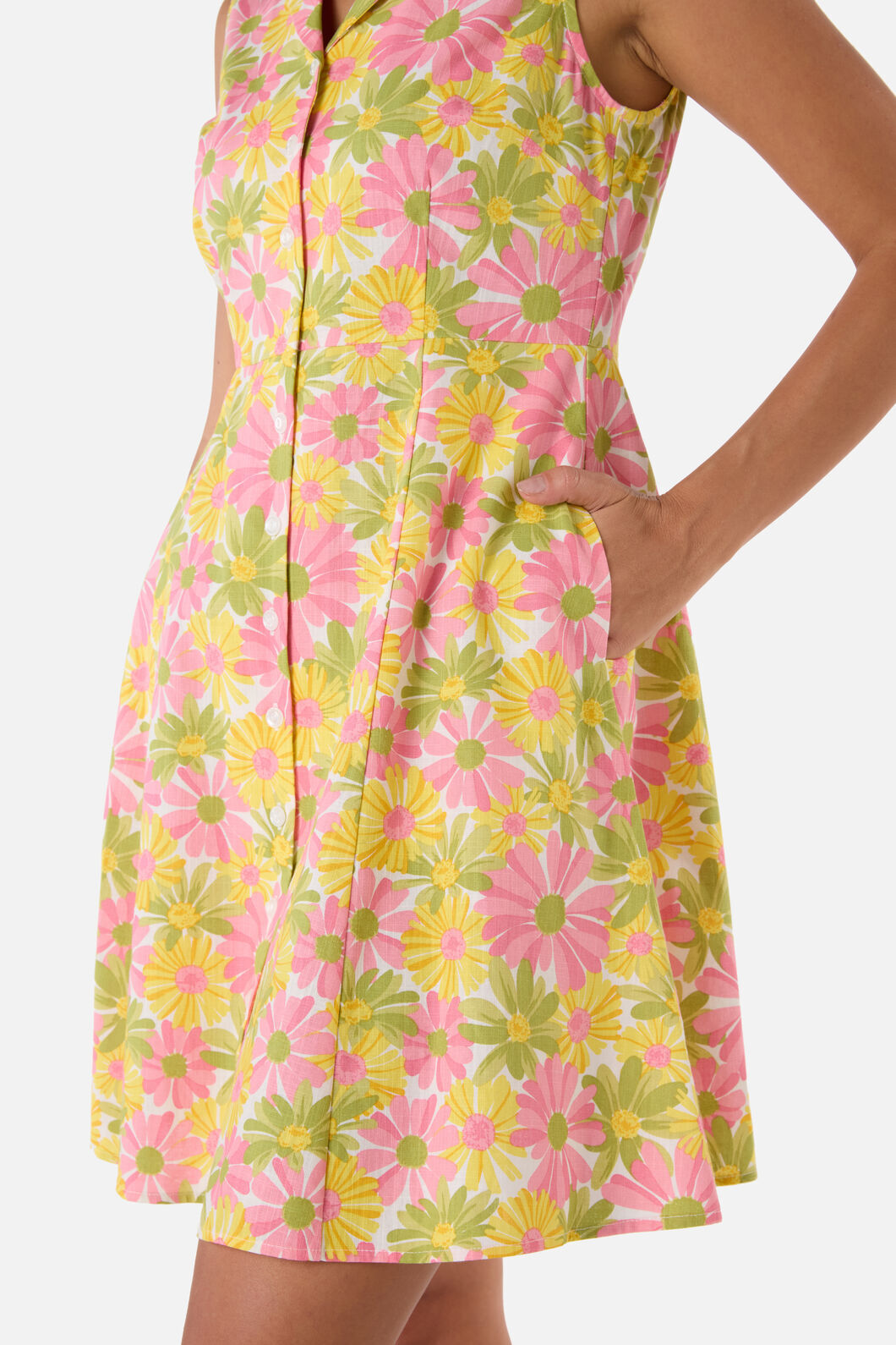Princess Highway - Vintage Daisy Mini Shirt Dress - pink