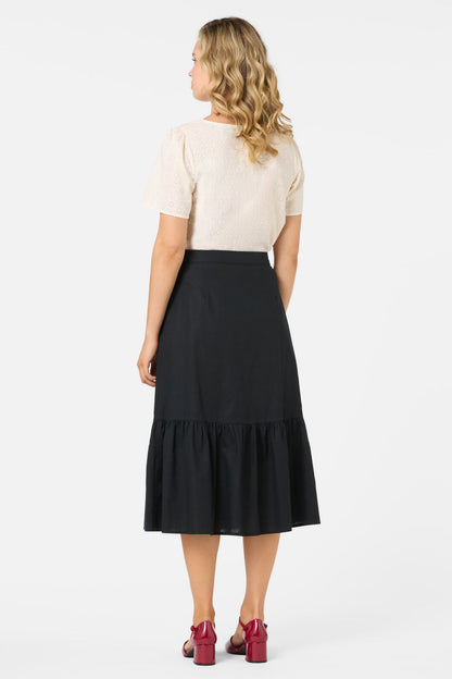 Princess Highway - Jolie Button Front Midi Skirt - black