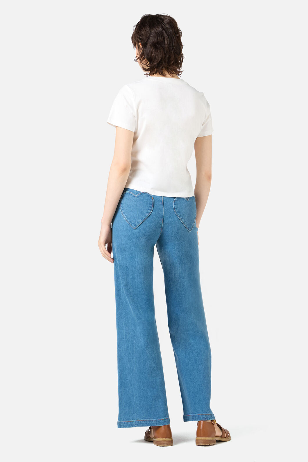 Princess Highway - Floral Embroidered Baby Tee - cream