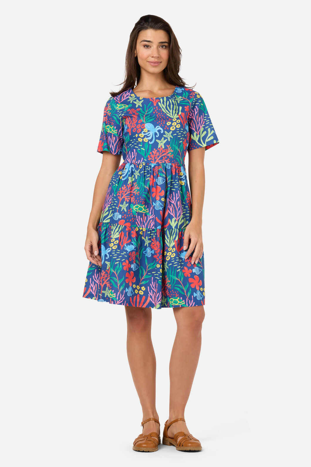 Princess Highway - Coral Reef Smock Dress - blue