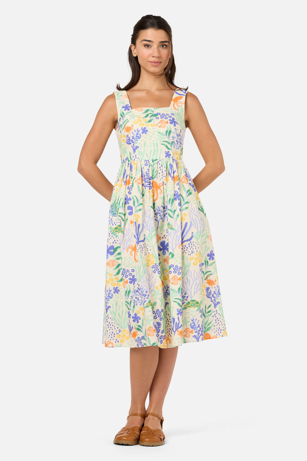 Princess Highway - Coral Reef Midi Dress - cream