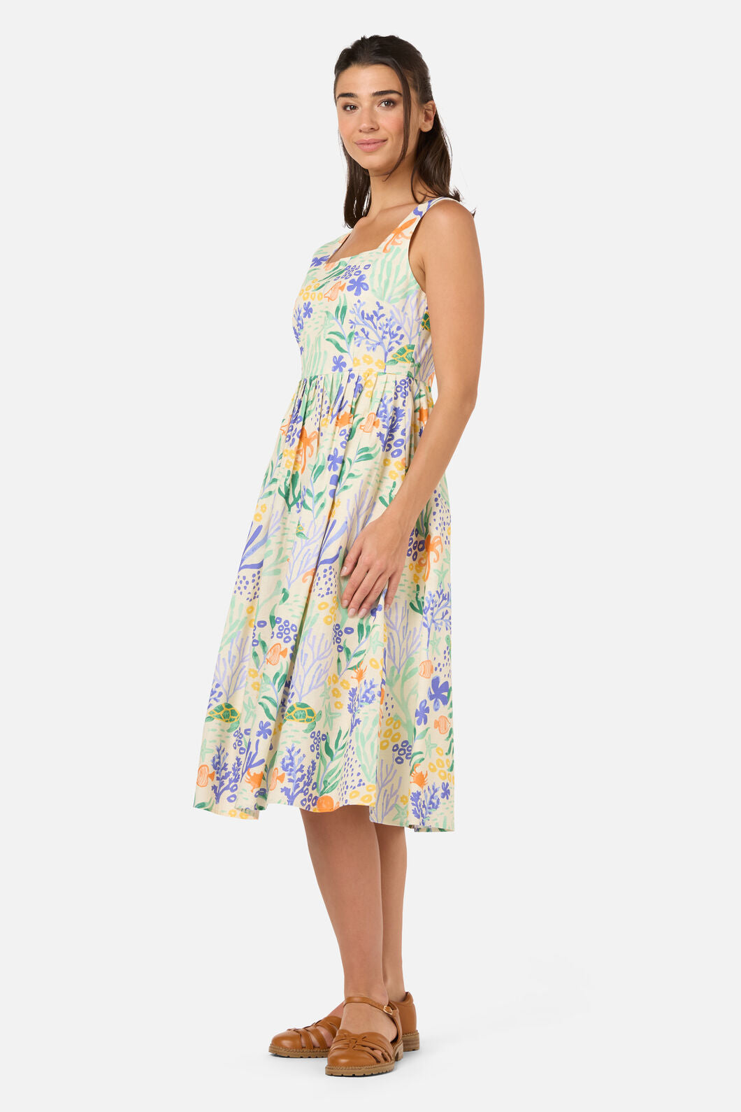 Princess Highway - Coral Reef Midi Dress - cream