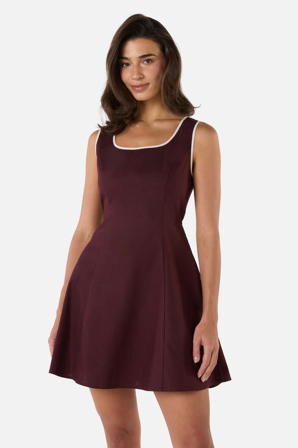 Princess Highway - Bailey Contrast Mini Dress - chocolate