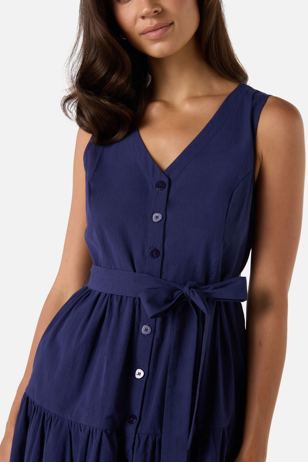 Princess Highway - Viola Button Down Midi Dress - navy