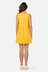 Princess Highway - Daisy Broiderie Shift Dress - yellow