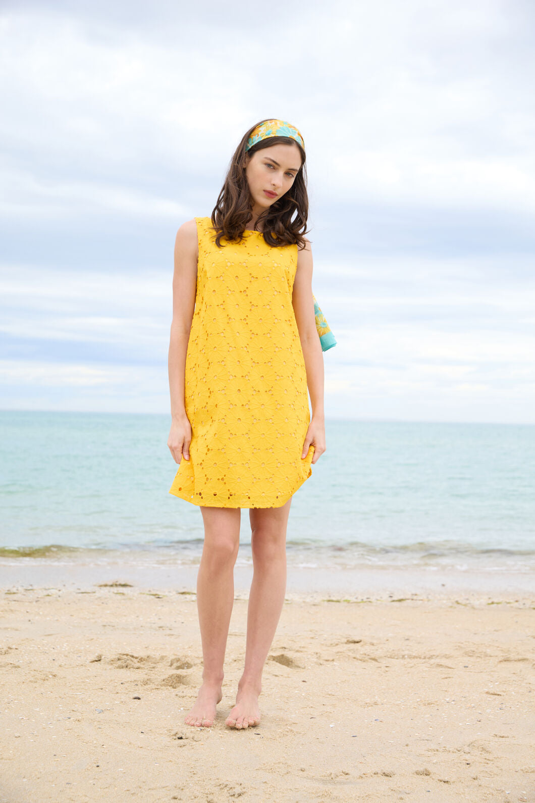 Princess Highway - Daisy Broiderie Shift Dress - yellow