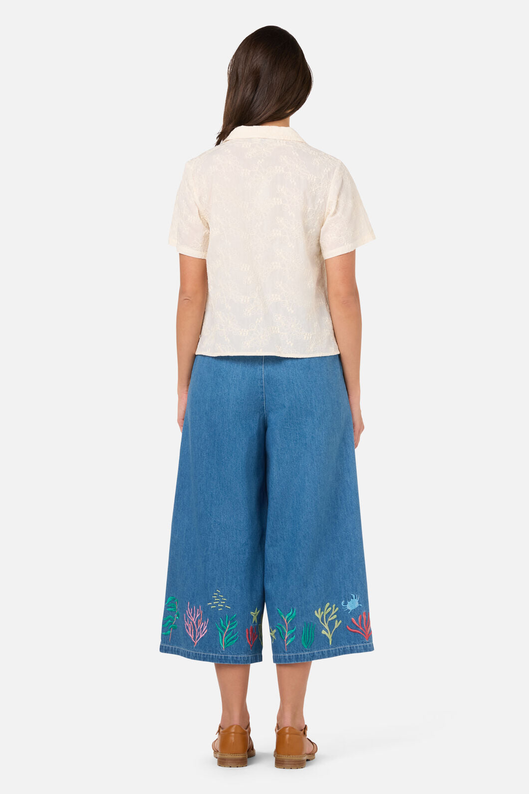 Princess Highway - Bianca Broderie Floral Shirt - cream