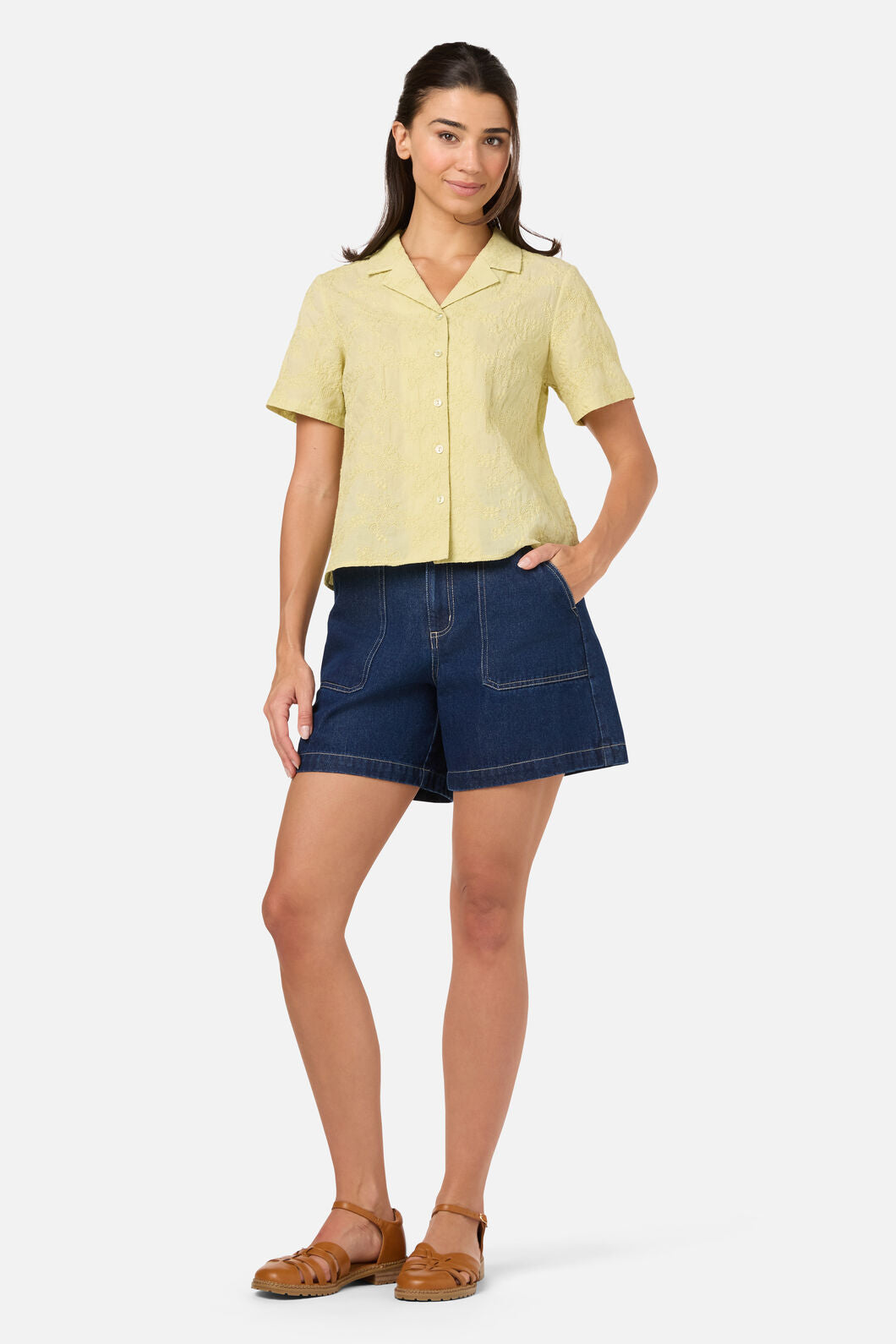 Princess Highway - Bianca Broderie Floral Shirt - soft-green