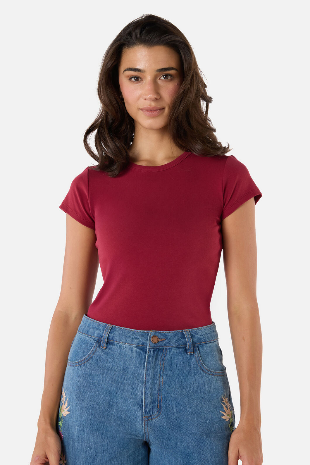 Princess Highway - Jodie Ringer Tee - berry